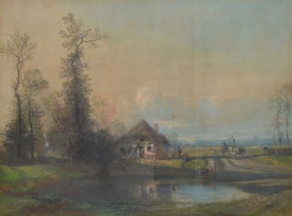TROYON Constant, 1810-1865, 

Bord d'étang...