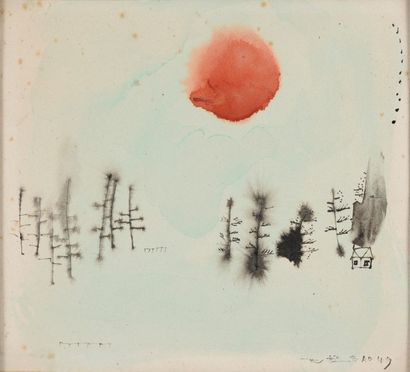 null ZAO WOU-KI, 1920-2013
Soleil rouge, 1949
Aquarelle, signée et datée en bas à...