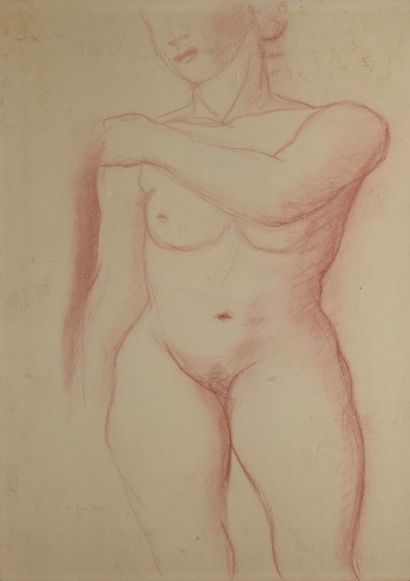 null DESPIAU Charles, 1874-1946, 

Baigneuse de face se tenant l'épaule

Sanguine...