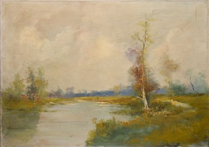 GODCHAUX, XIX-XXe siècle, 

Bords d'étang

Huile...