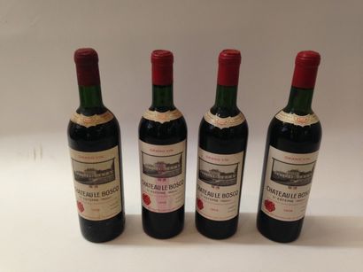 null 4 bouteilles CH. LE BOSQ, Saint-Estèphe 1959 (2 TLB, on y joint deux divers)...
