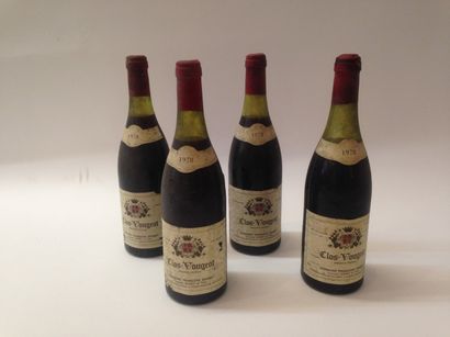 null 4 bouteilles CLOS VOUGEOT, F. Gerbet 	1978 (es, ela, 2 TLB, 1 LB) 	