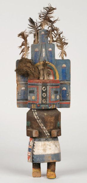 null Grande KACHINA HEMIS HOPI (Arizona), circa 1920 / 1930 Le masque est orné d'une...