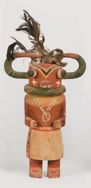 null Kachina AHOTE HOPI (Arizona), circa 1940 Le torse de cette poupée porte les...