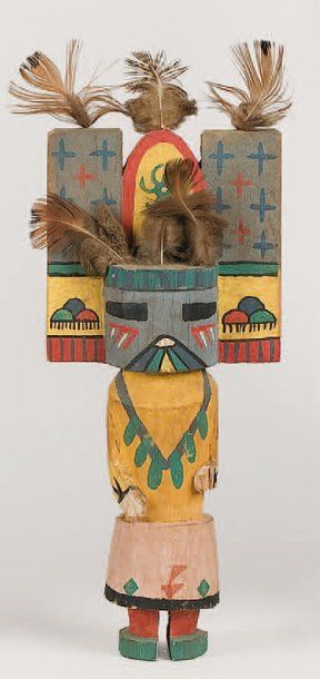 null Kachina SALAKO MANA HOPI (Arizona), circa 1950 / 1960 La coiffe en tableta a...