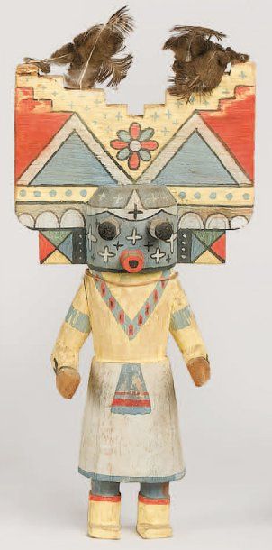 null Kachina POLI MANA " kachina Fille papillon " HOPI (Arizona), circa 1960 Tableta...