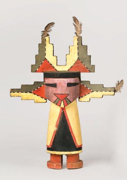 null Kachina PALHIK MANA HOPI (Arizona), circa 1960 Kachina très stylisée, expression...