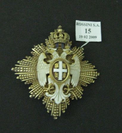 Ordre de l'Aigle blanc de Serbie. Plaque de Grand Officier a Titre civil. Beau travail...