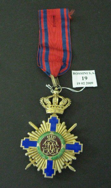 Ordre de l'Etoile de Roumanie. Etoile de Commandeur, à titre militaire. Vermeil,...