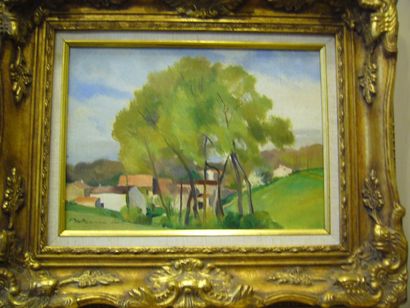 BERTHOMME SAINT-ANDRE Louis (1905-1971), Paysage de Charente, huile sur toile, signée...