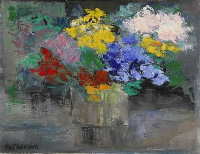 GAUTIER Jacques dit TAL'HOUARN, 1902-1995, Bouquet multicolore, huile sur toile,...
