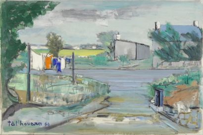GAUTIER Jacques dit TAL'HOUARN, 1902-1995, La rue à l'étendoir, 1960, huile sur toile,...