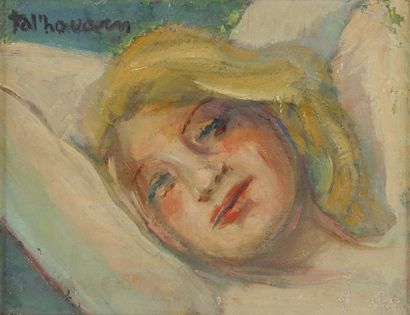 GAUTIER Jacques dit TAL'HOUARN, 1902-1995, Michèle endormie, 1929, huile sur toile...