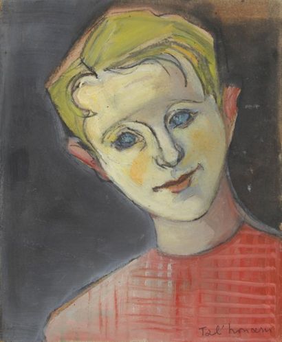 GAUTIER Jacques dit TAL'HOUARN, 1902-1995, Enfant blond, huile sur carton, signé...