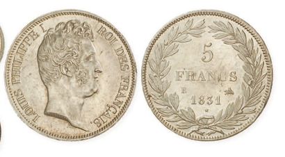 null LOUIS PHILIPPE (1830 - 1848) 5 francs tête nue, 1831 B. G 676. Presque supe...