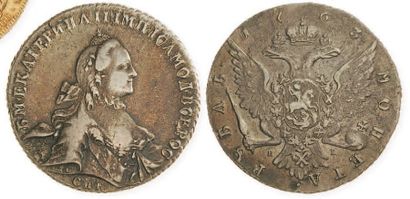 null IDEM. Catherine II (1762 - 1793). Rouble, 1763 Saint-Pétersbourg. TTB