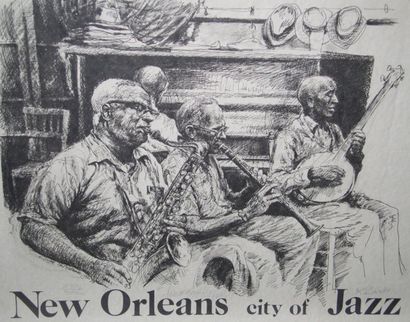 null 2 estampes signées K. Burke « New Orleans city of jazz » (n° 3972/4000) et «...