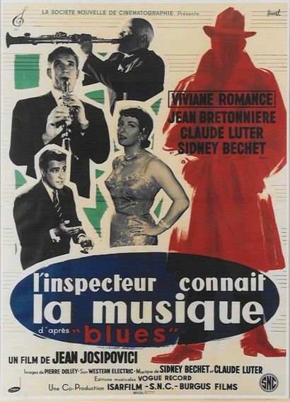 null affiche du film « l'inspecteur connaît la musique » 1956 avec S. Bechet 120...