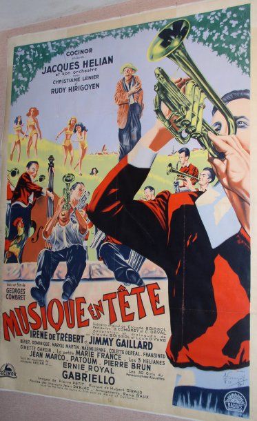 null affiche de film « Musique en tête » illustr. François 120 x 160 cm entoilée