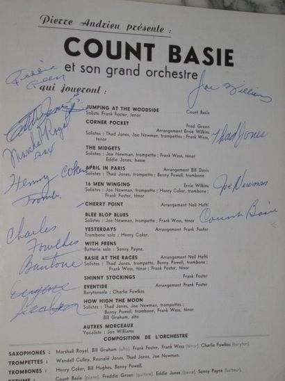 null programme Count Basie « Count Basie et son grand orchestre » avec les signatures...