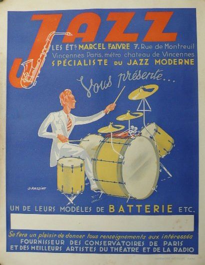 null affiche Jazz Ets M. Faivre illustr. J.Rassiat 42 x 54 cm