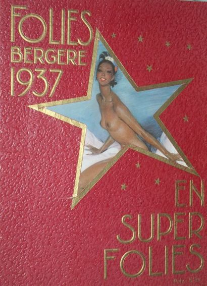 Joséphine Baker Programme Folies Bergères 1937 « en Super Folies » (en couverture...