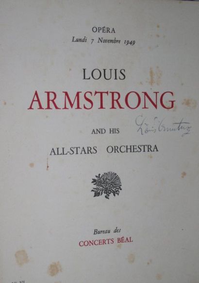null programme 1949 Louis Armstrong and his all-stars orchestra (signé par lui en...