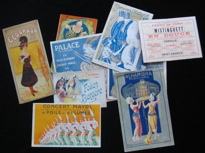 null 9 programmes années 1900 de cabarets parisiens (Folies Bergère, Alhambra,concert...
