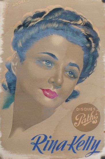 null affiche « Rina Ketty » 1941 illustr. André 38 x 57 cm
