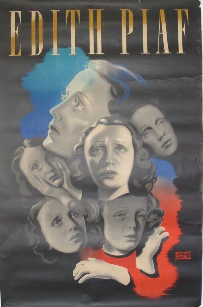 null affiche « Edith Piaf » illustr. Eff d'Hey 80 x 120 cm