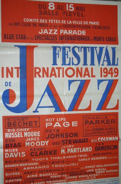 null 2 affiches : Festival international de Jazz 1949 salle Pleyel Paris avec Bechet...