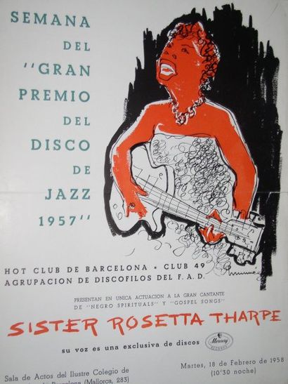 null 2 affiches Hot Club de Barcelona 1957 « semena del gran premio del disco de...