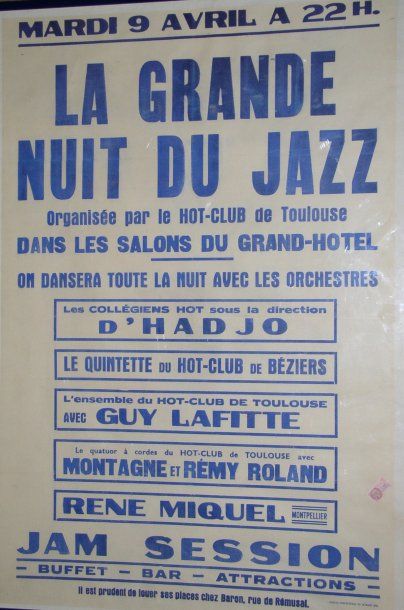 null 2 affiches Hot Club de Toulouse : 2ème conférence « le Jazz de 1935 à 1945 avec...