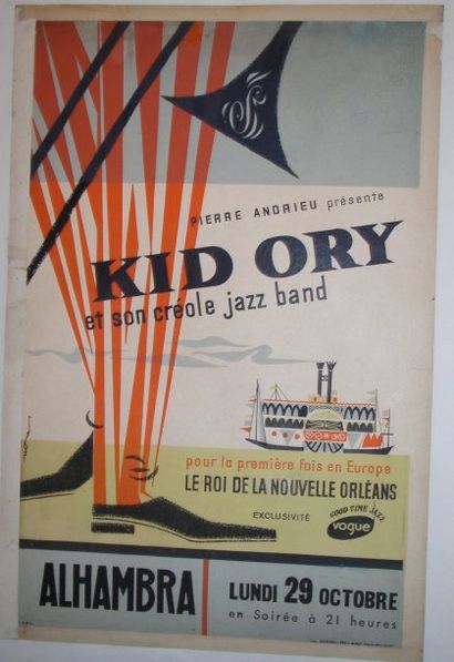 null 2 affiches « Bill Doggett show » et « Kid Ory et son créole jazz band » 60 x...