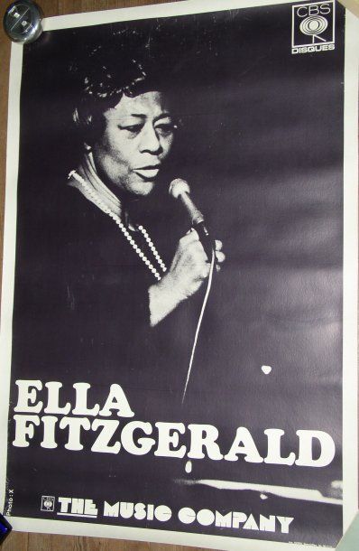 null affiche « Ella Fitzgerald » (photo) the Music Company Disques CBS 78 x 116 cm...