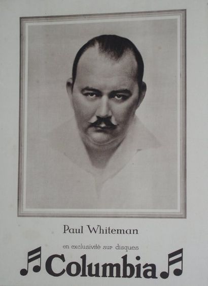 null 2 affiches disques Columbia 28 x 40 cm entoilées « Paul Whiteman » et « Ted...
