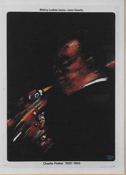 null affiche de la série « Jazz Greats » « Charlie Parker » 			 64 x 94 cm encad...