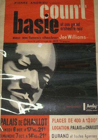null affiche « Count Basie et son grand orchestre noir et Joe Williams » 36 x 60...
