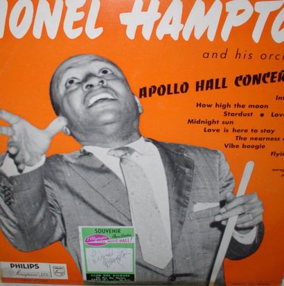 null vinyle 33t 25 cm Lionel Hampton Apollo Hall concert 1954 (pochette signée par...