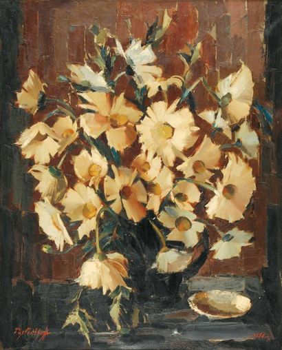 Boris PASTOUKHOFF Bouquet de fleurs, 1956 Huile sur toile, signée en bas à gauche,...