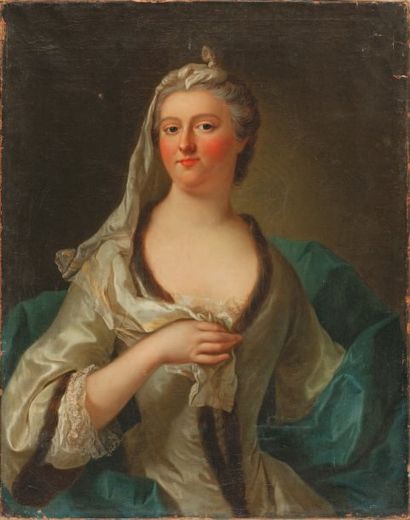 ECOLE FRANCAISE Première Moitié du XVIIIe siècle. Portrait de Gabrielle de Rohan...