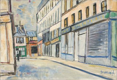 GRUNSWEIGH Nathan, 1880 - 1943 Rue de la Corderie Huile sur toile, signée en bas...