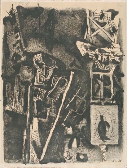 PICASSO Pablo, 1881 - 1973 L'atelier, 10 novembre 1948 Lithographie à la plume et...