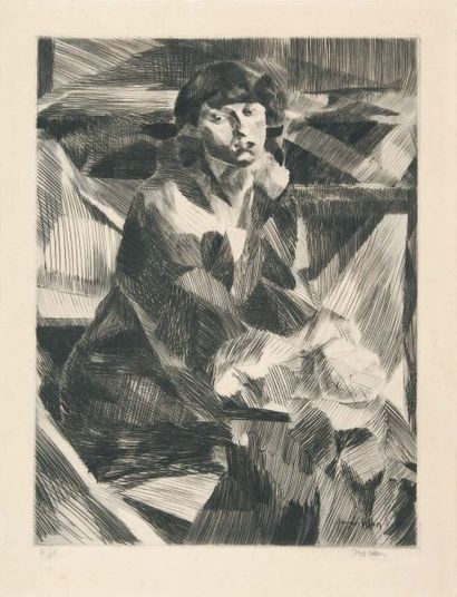 VILLON Jacques, 1875 - 1963 Portrait de jeune femme, circa 1913 Eau-forte n° 4 /...