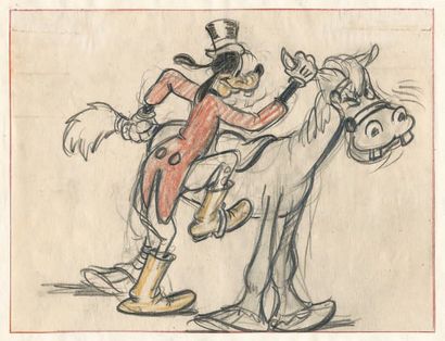 null How to Ride a Horse Studio Walt Disney 1941. Rare dessin de storyboard original...