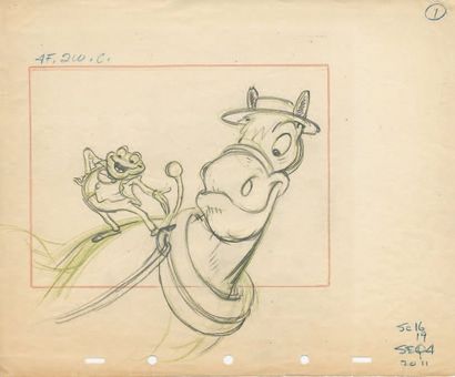 null Ichaboad and Mr Toad Studio Walt Disney 1942. Dessin de storyboard. Format :...
