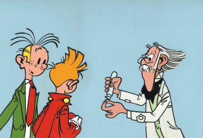 null Spirou et Fantasio Le dictateur et le champignon Quatre cellulos avec décor...