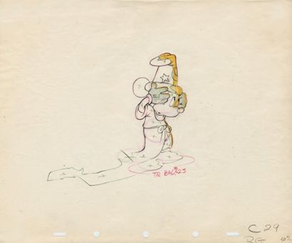 null Fantasia Studio Walt Disney 1940. Dessin d'animation de Mickey pour la séquence...