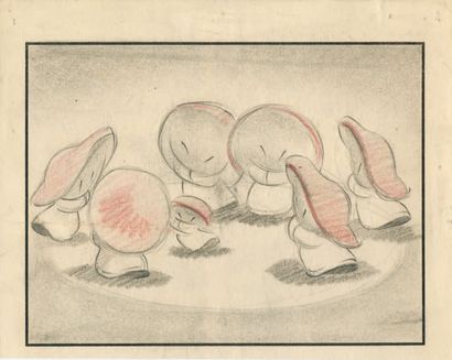 null Fantasia Studio Walt Disney 1940. Storyboard des champignons pour la séquence...