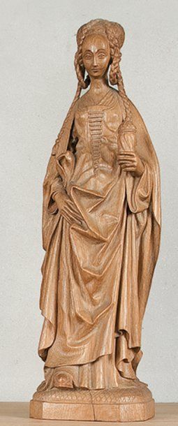 Sculpture en chêne représentant Sainte Marie-Madeleine,...